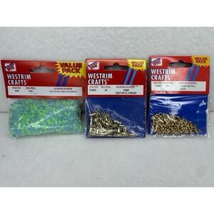 Vintage Westrim Crafts Jewelry Findings & Glass Seed Beads Lot Gold Crimps